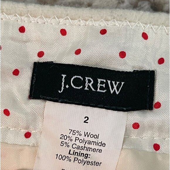J crew womens skirt size 2 wool/cashmere off white 28 waist 28 hip 22 long - Picture 6 of 6